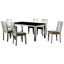 Ensemble de table de salle à manger 7 pièces avec table extensible et 6 chaises rembourrées