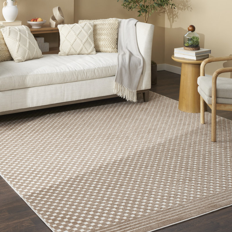 Latitude Run® Care Free 9'2" x 12' Brown Modern Indoor Rug, Rectangle 7'10" x 9'10"