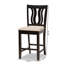 Upholstered Counter Stool with Solid Wood Frame
