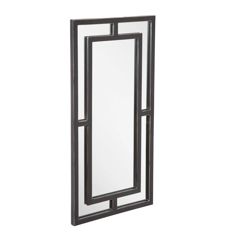 Austi Decorative Bathroom Vanity Mirror, Black Powder Coat