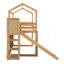 Lit mezzanine simple en bois avec glissade-152689507