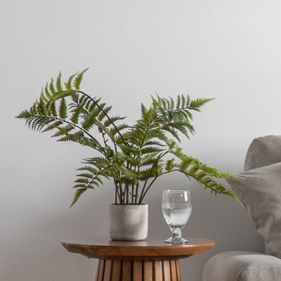 71cm Faux Fern Plant in Cement Pot