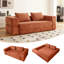 Canapé-lit avec coussin rectangulaire et coussins, fauteuil convertible, canapé de plancher et matelas de couchage, canapé-lit pliant en mousse à mémoire de forme pour chambre à coucher, orange