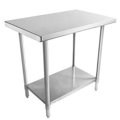 Table de travail en acier inoxydable 36 po x 24 po EMPURA | Poste de travail commercial pour cuisiner Capacité de 536 lb, pieds sous la tablette en acier inoxydable, l 36 po x P 24 po x H 35 po, calibre 16, NSF