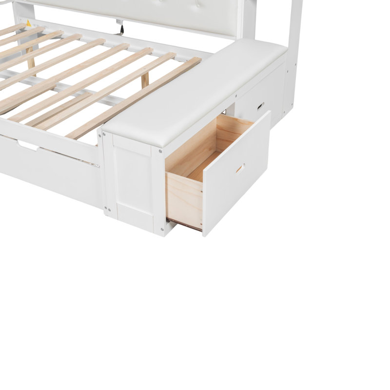 Daybed With Charging Station, White