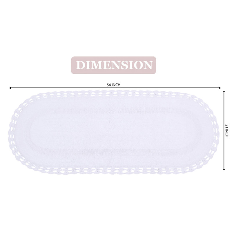 Tapis de bain doux, l 21 po x L 54 po, Blanc