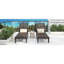 2 chaises longues d'extérieur de conception américaine, brun foncé, 5 positions réglables, résine de polypropylène résistante aux intempéries, courbe ergonomique facile à déplacer pour le balcon et les chaises longues brunes au bord de la piscine de 2 niveaux-121098073