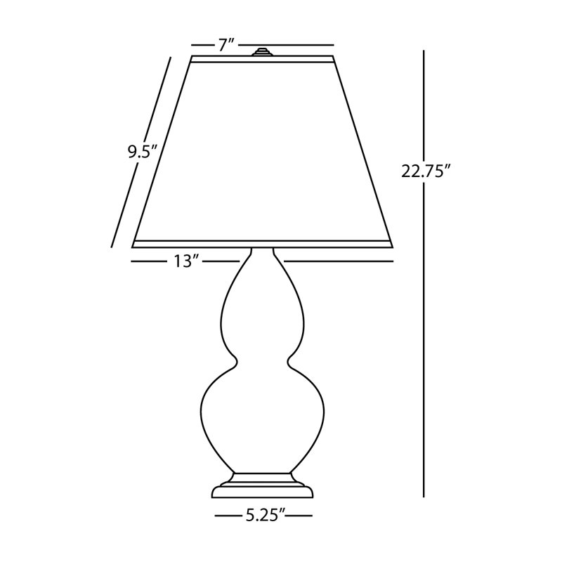 Gourd Table Lamp, Lily and Bronze Base