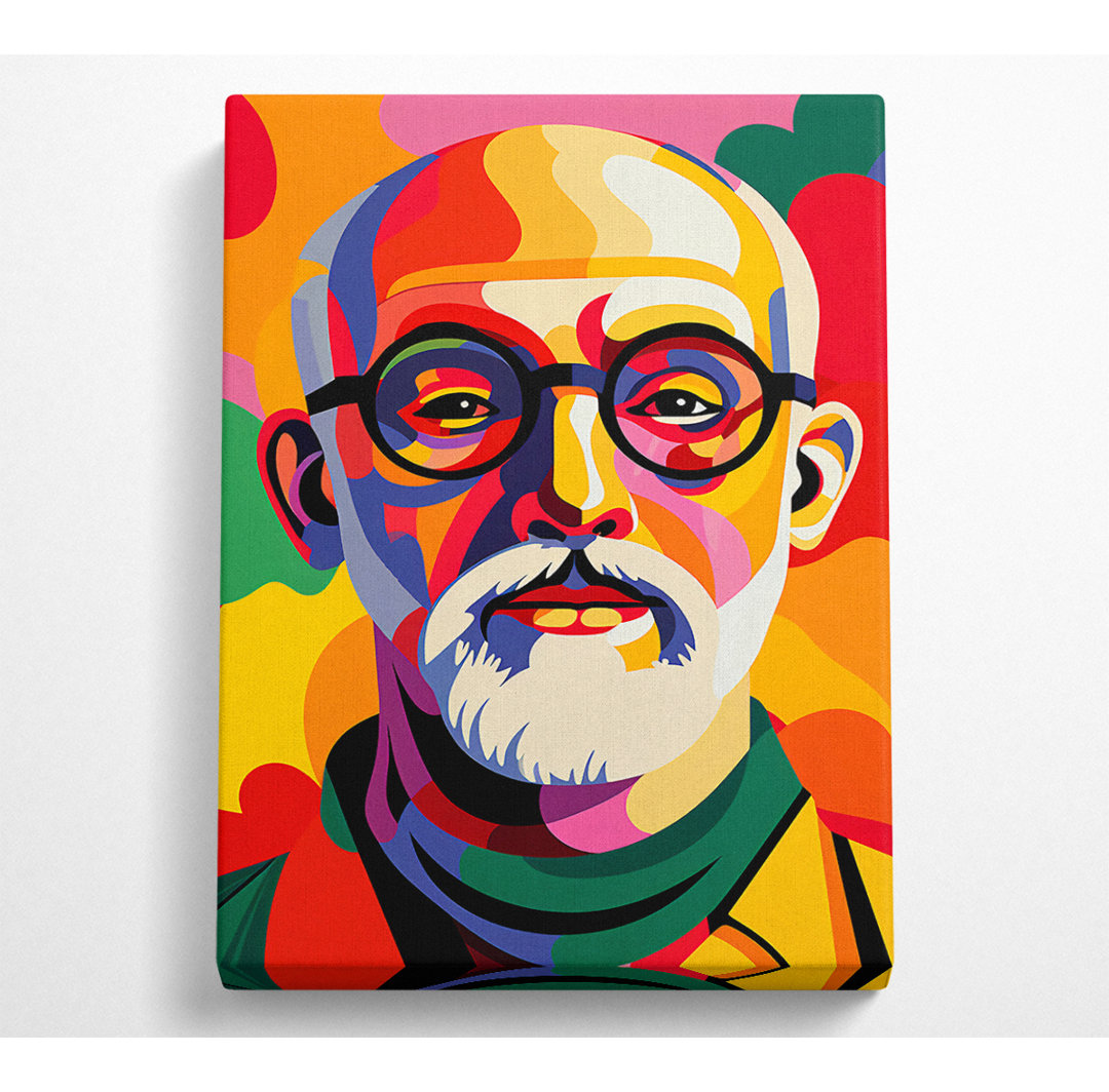 Alter Mann Hipster Pop Art - Druck