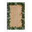 Machine Washable Botanical Brown Area Rug