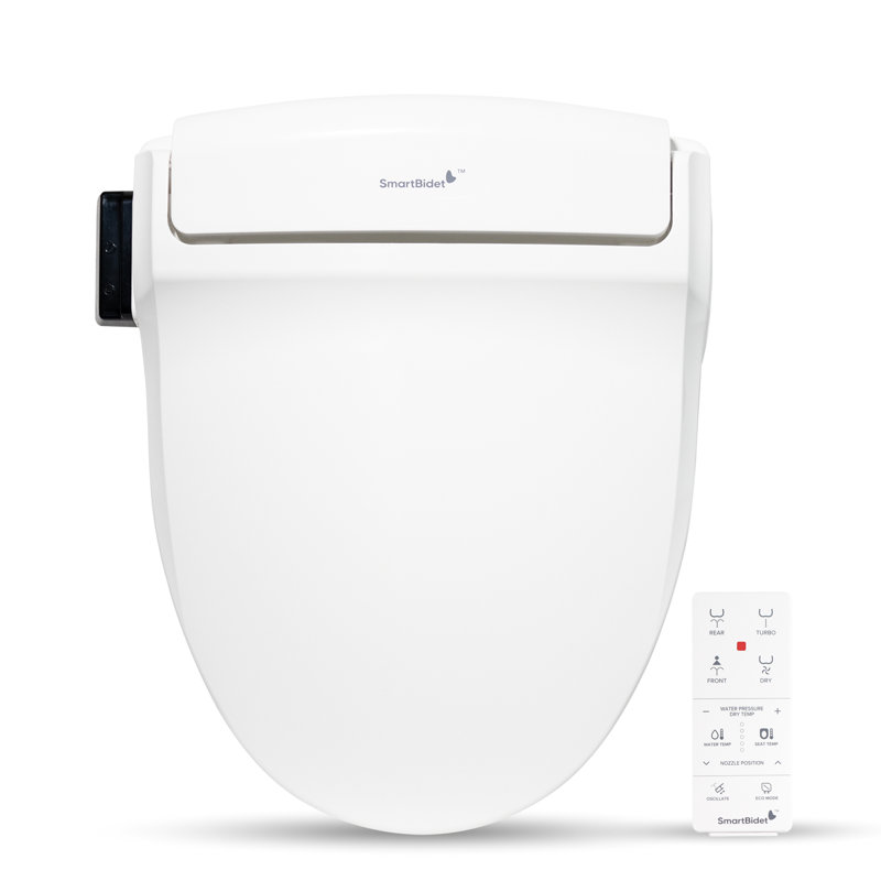 White Electric Bidet Toilet Seat with Remote Control