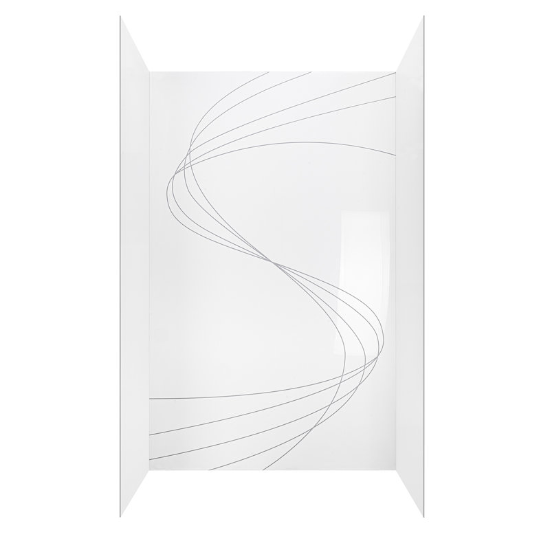 CNC Engraved Pattern 3-Panel Shower Wall Kit - 40″ x 60″ x 98″ - Quad Quilt, Quad Quilt