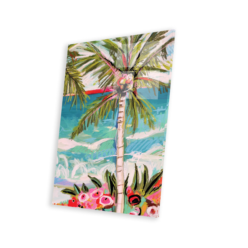 «Palm Tree Whimsy II» sur plastique / acrylique par Karen Fields, peinture