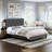 Diamond Linen Upholstered Platform Bed Frame with Adjustable Headboard - Boyd Sleep-227439985-227439989