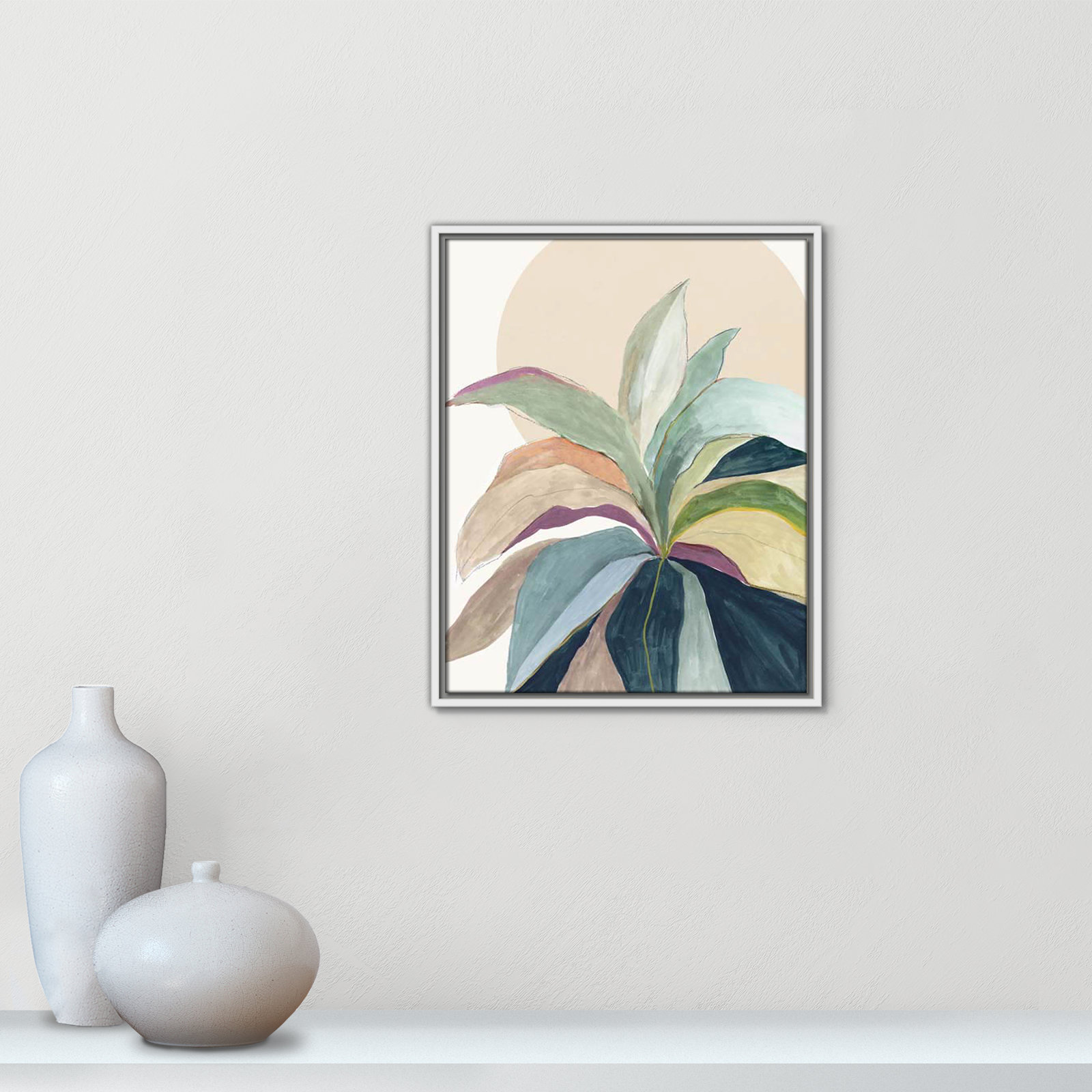 Sherbrooke Sunny Bright Leaves II by Asia Jensen Print, No Mat, White Floater Framed, 21.5" H x 17.5" W x 2" D
