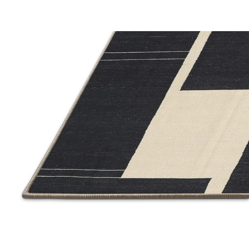 Tapis abstrait noir / beige, Rectangle 2 pi x 3 pi