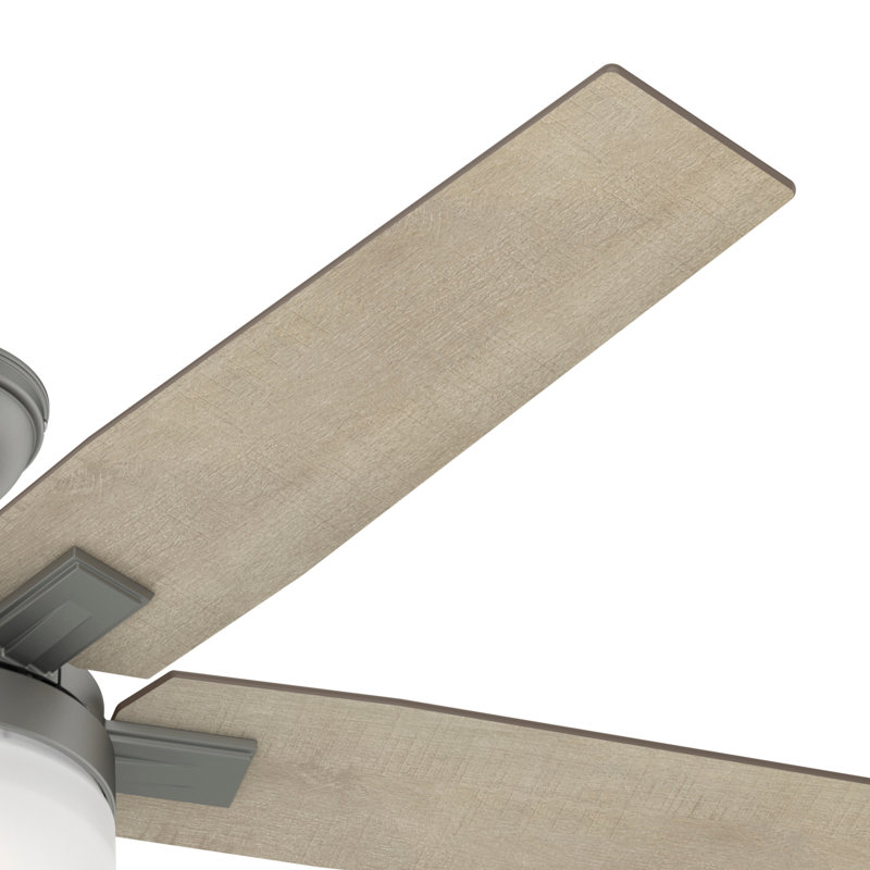 Ventilateur de plafond 52 "avec ensemble d'éclairage DEL et télécommande portative Apex II, Argenté mat