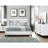 White 2 Nightstand - Mirage Design, Center Glide, Black Hardware, Rubber Wood Composed 2 Drawers, Wood, Finish Coating