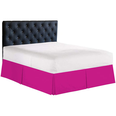 Jupe de lit plissée très grand à 3 côtés - douce et facile à ajuster avec une chute sur mesure de 14 pouces - qualité hôtelière, infroissable et résistante à la décoloration