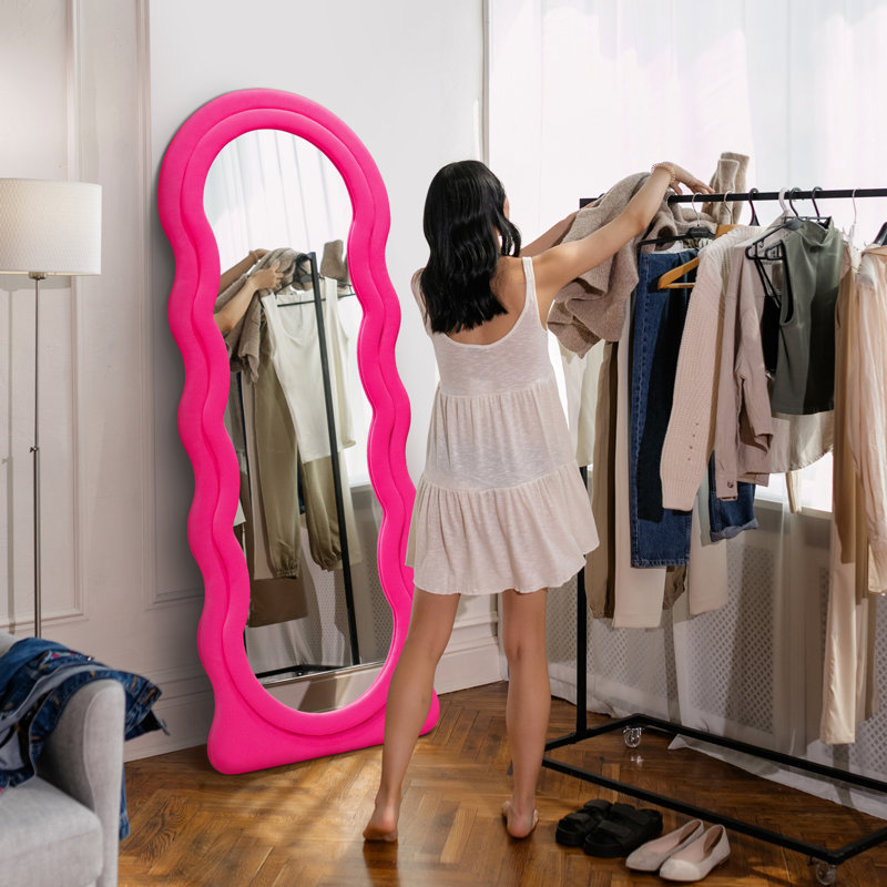 Irregular Wavy Mirror, Beige