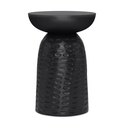 Modern 13 inch Solid Mango Accent Table in Black