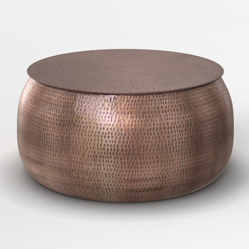 Table basse ronde contemporaine en fer massif Griffen