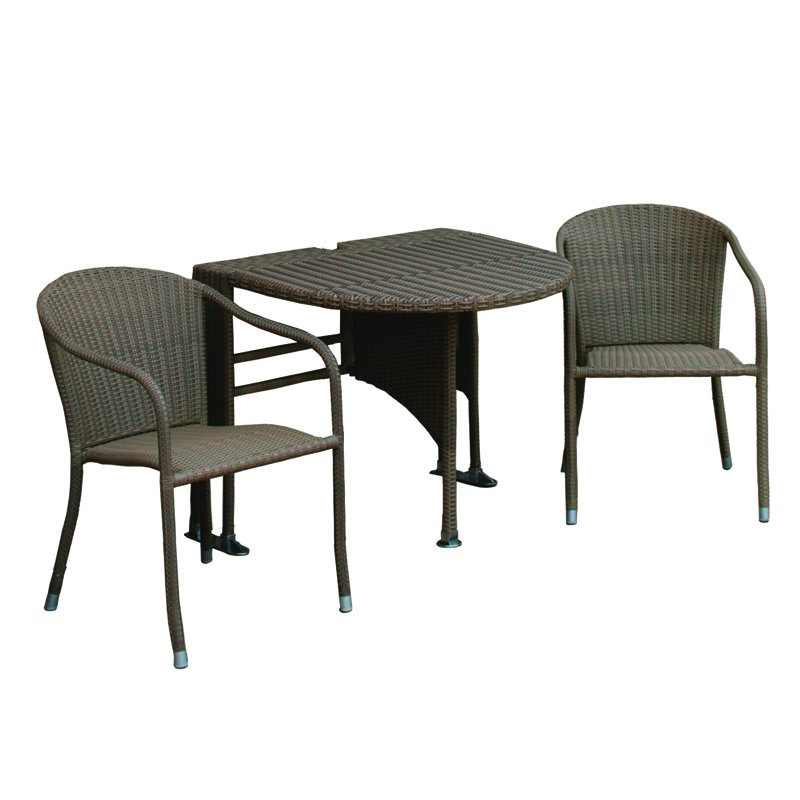 Whitton Terrace Mates All Weather-Wicker 5 Piece Dining Set, Light Brown