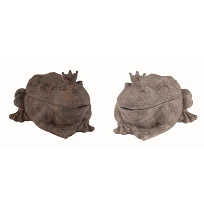 Ensemble de 2 grenouilles en résine 