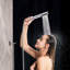 High Pressure Stainless Steel Handheld and Hose 1.5M(59"), Replacement Universal Shower Head Water Saving, Shower Head with Easy-Cleaning Rubber Nozzles, Single Function, Chrome Finished
