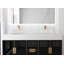 Meuble-lavabo mural moderne de luxe avec comptoir à surface solide de 60 po et lavabo vasque rond en verre-103232972