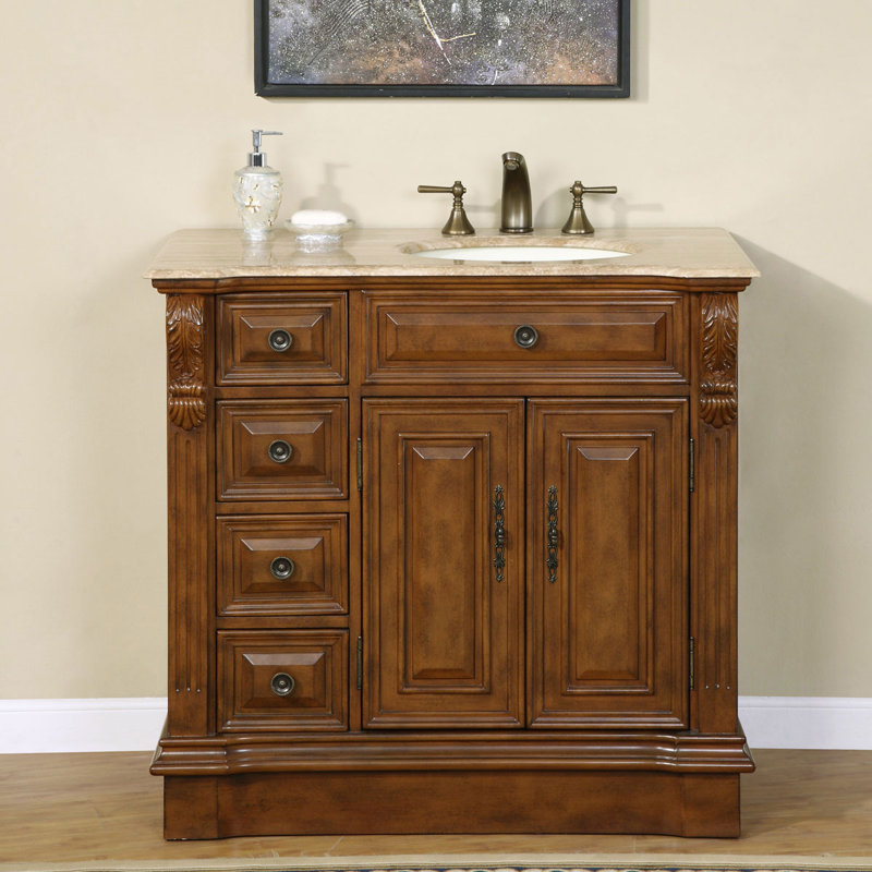 Ensemble de meuble-lavabo simple 38 po Tacoma, Lavabo à droite