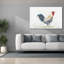 Toile épique «Coq à l'aquarelle» par Jean Plout Graffiti épique, 60 po x 40 po