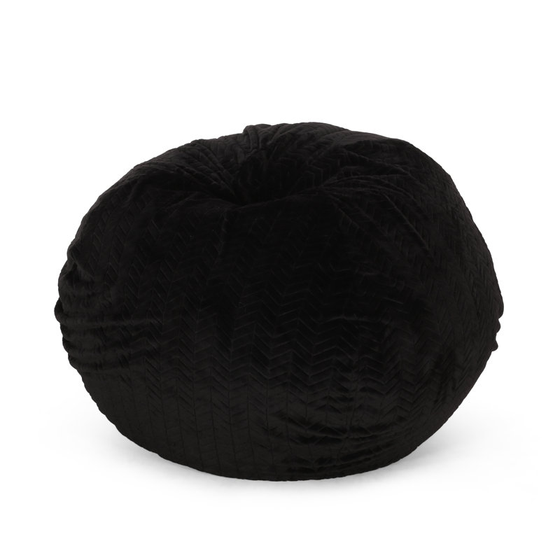 Margot Classic Bean Bag, Black Faux Fur