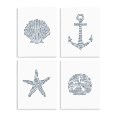  Ensemble de plaques murales Minimal Shells & Anchor par Jetty Home, LLC