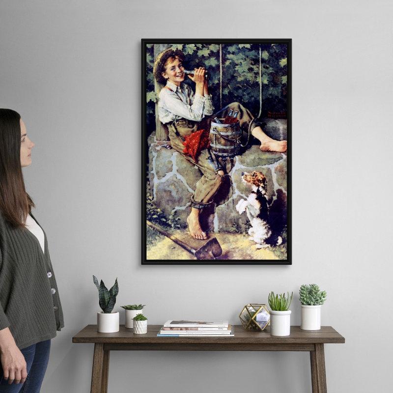 «Fresh From The Well», art mural sur toile, H 38 po x l 26 po x P 1,75 po, Cadre flottant noir