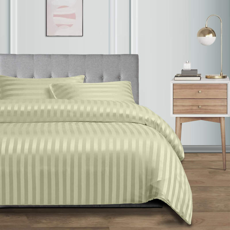 Microfibre 250 Thread Count Reversible Modern & Contemporary Reversible Duvet Cover Set, Super King, Cream
