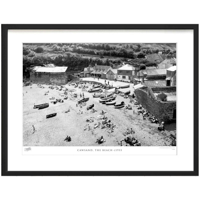 Cawsand, The Beach C1955 - Single Picture Frame Print on Wood, 28cm H x 36cm W x 2.3cm D