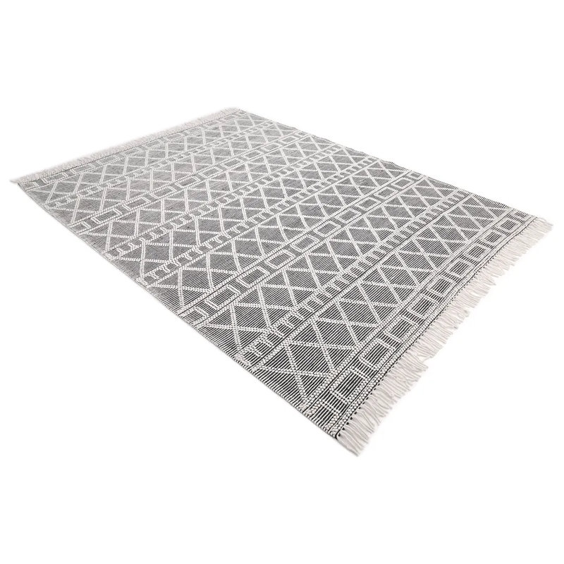 Alberta Geometric Area Rug in Gray/White, Rectangle 8' x 10'
