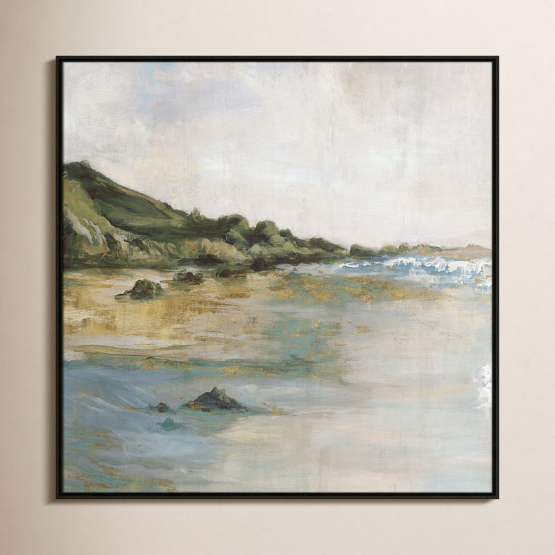 Cordoba Tide’s Edge Print by, 41.5" H x 41.5" W, Espresso