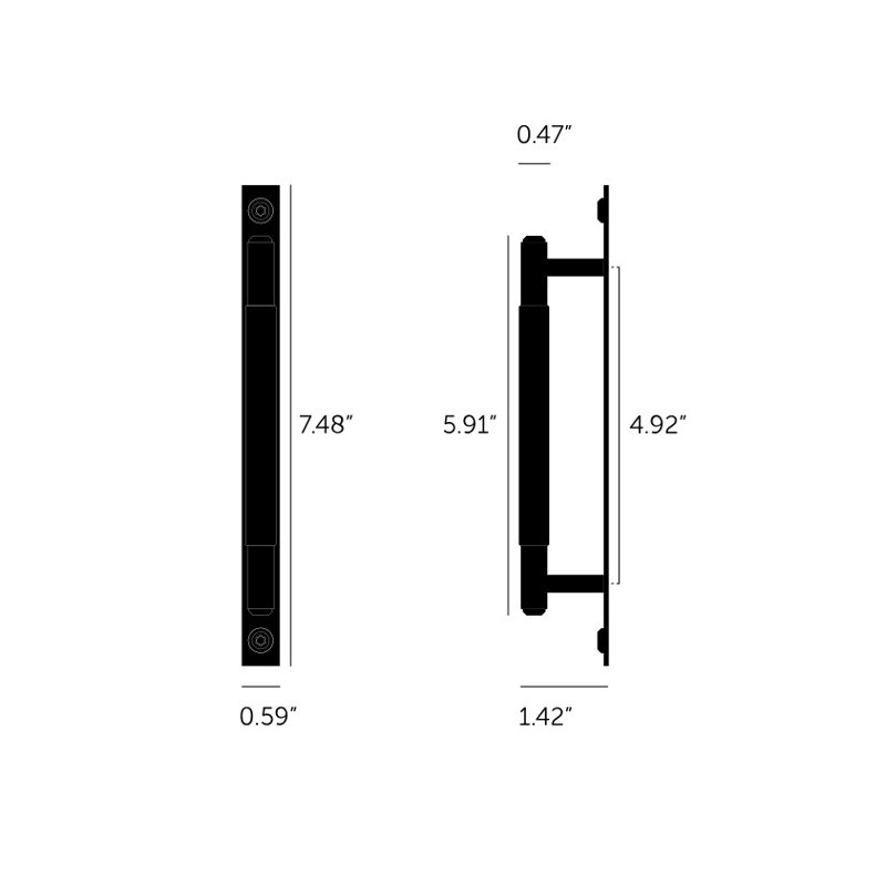 Pull Bar / Plate / Linear, 4 3/4", Steel