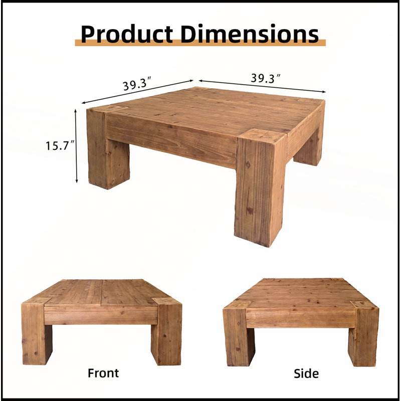 Table basse en bois massif avec grain naturel pour des espaces de vie confortables, Naturel antique