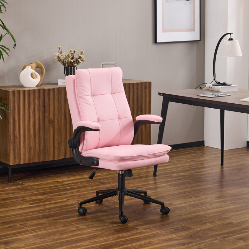 Chaise de bureau pivotante 25,6 po, Rose