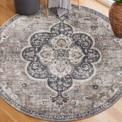 Lefkothea Joy Vintage Machine Washable Area Rug