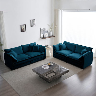 2 - Piece Living Room Set , 2 Pieces Upholstered Loveseat And Couch For Home Office Lounge, Sofa Set Of 2, 2-Piece Couch Set For Living Room by Hokku Designs