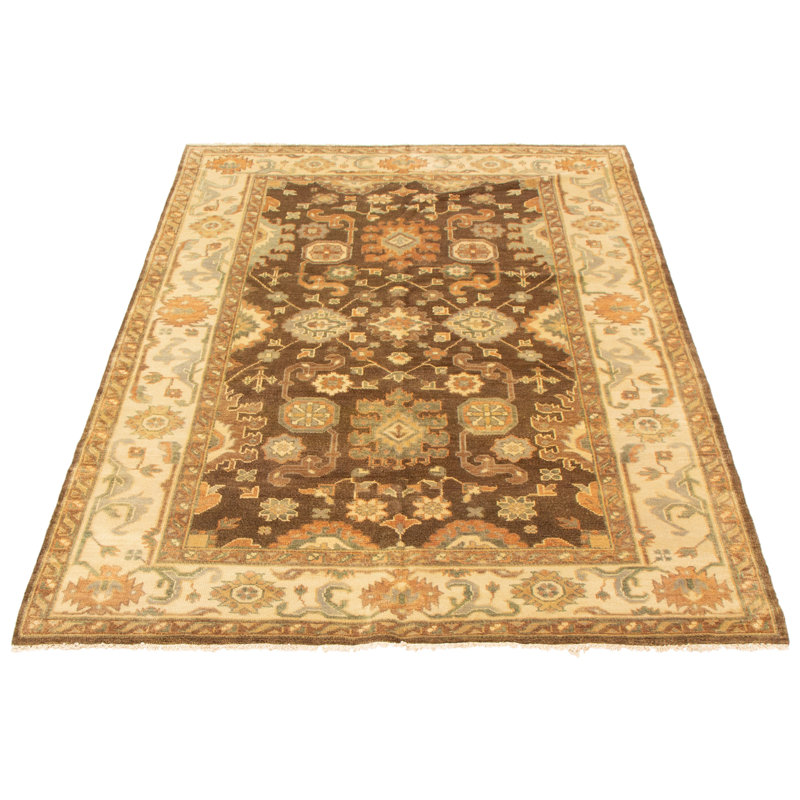 Tapis brun foncé Hodur Oushak 6 pi 0 po x 9 pi 0 po