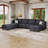 Ozeal 107.8'' Wide Large U-Shaped 4-Seater Corduroy Sectional Modular Sofa Storage Couch With Ottoman Chaise For Livingroom-1095930317