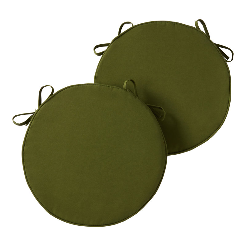 Outdoor Round Dining Chair Seat Pad, Hunter Green