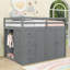 4 Drawers Full Wood Loft Bed With Wardrobe, Cabinets And Storage Staircase-1673148416