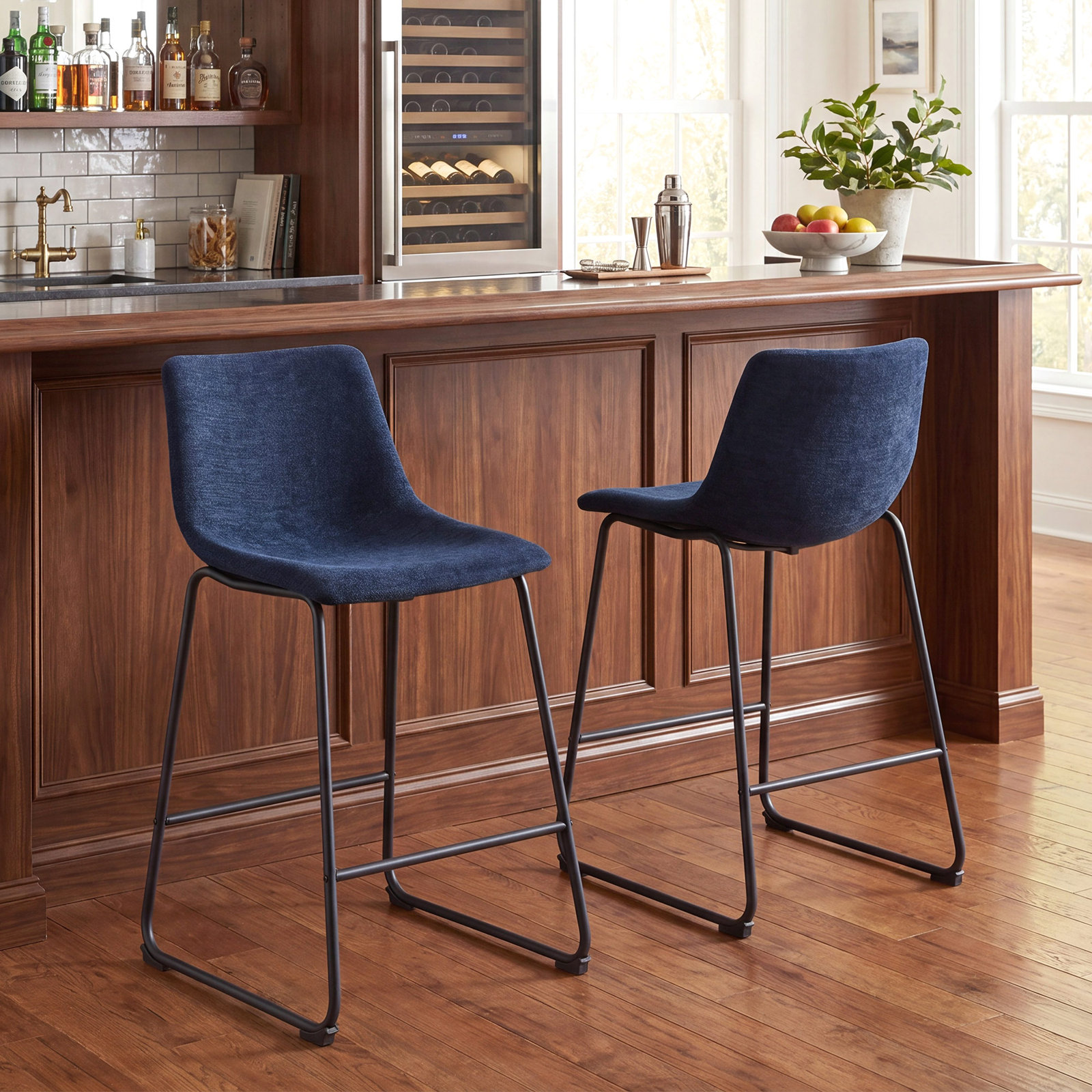 Anke Bar and Counter Stool, Blue, Counter Stool (24” Seat Height)