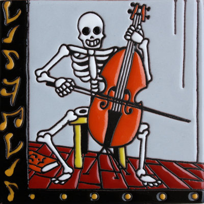 TalaMex le musicien. Carreau d'argile Day-Of-The-Dead